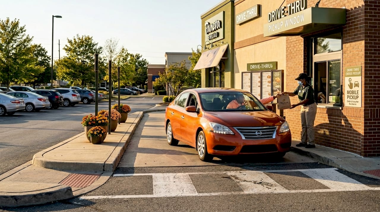 Panera Bread drive-thru exterior scene