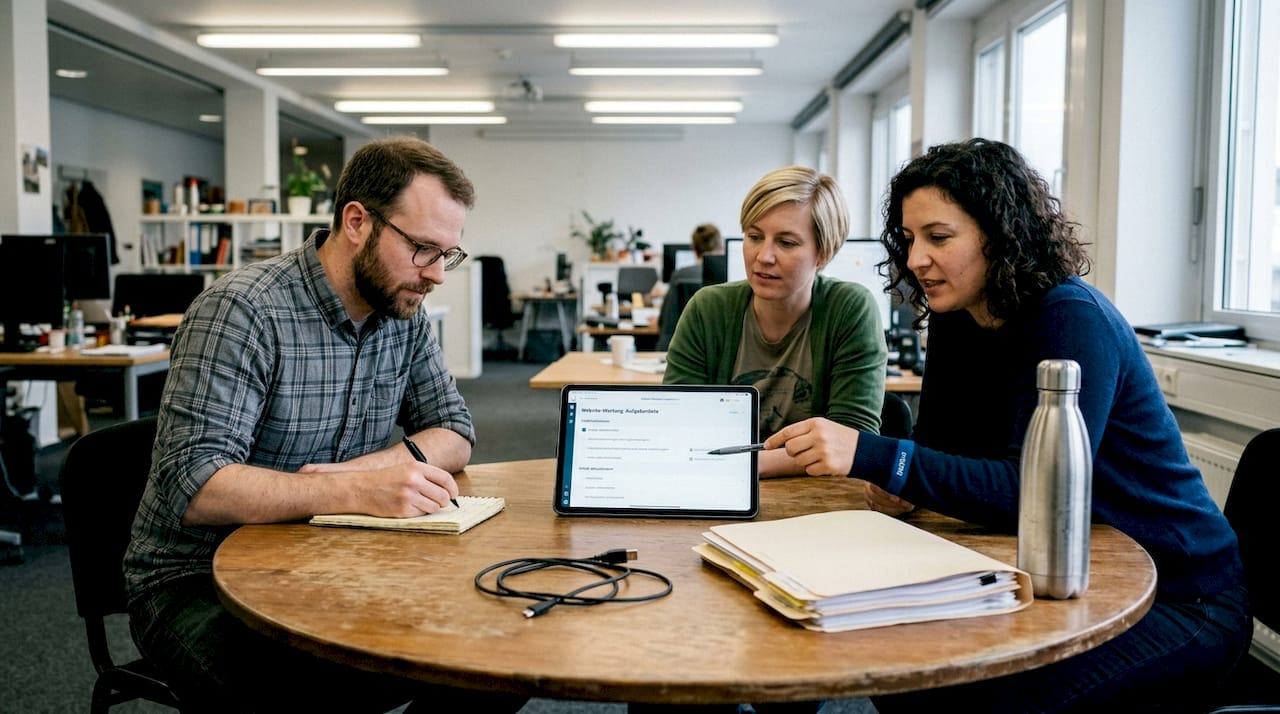 Unser Team stimmt sich gerade zur regelmäßigen Pflege und Aktualisierung der Website ab.