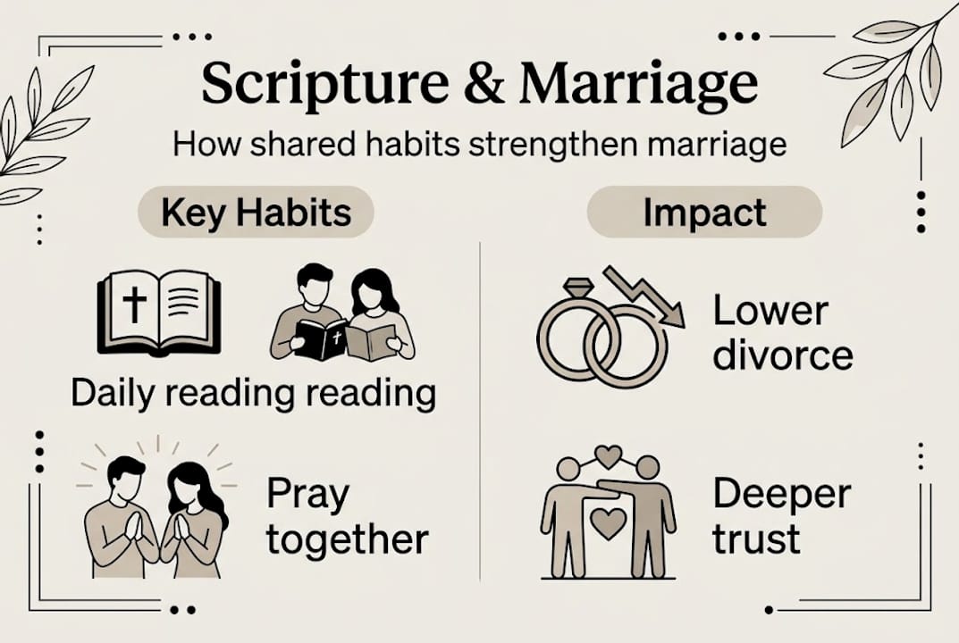 Infographic of scripture habits and marriage impact