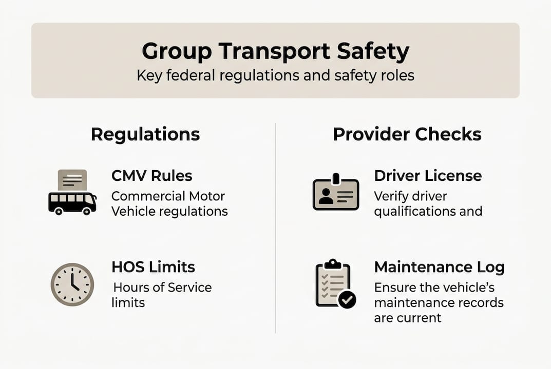 Infographic of group transport safety basics