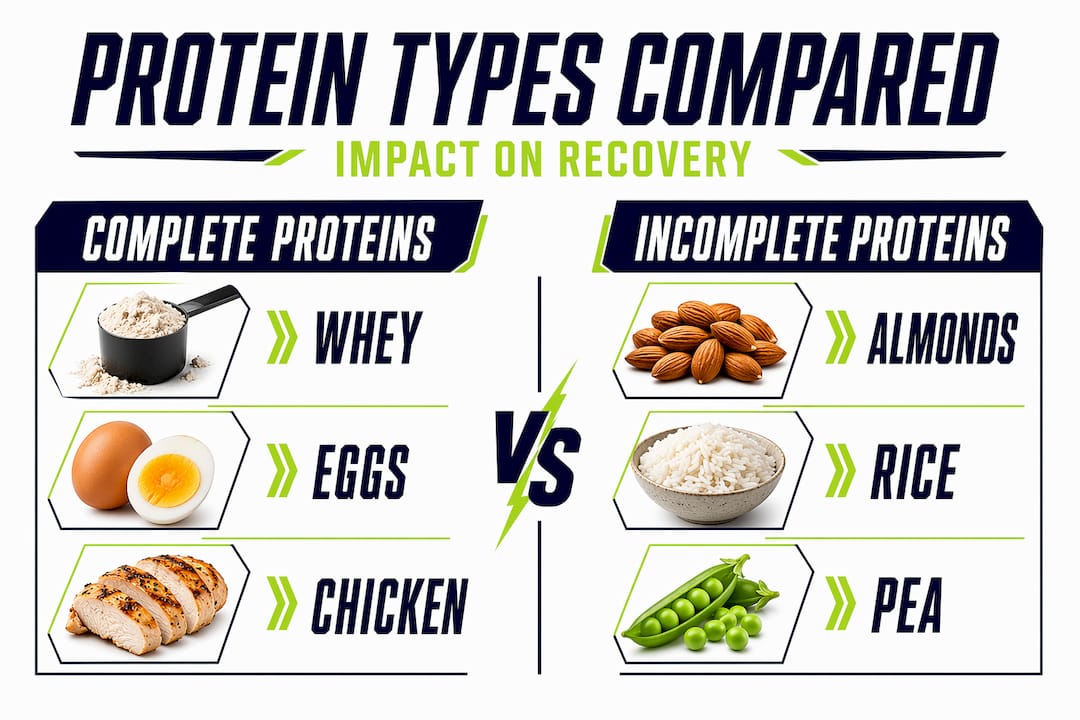 Infographic comparing protein types for recovery