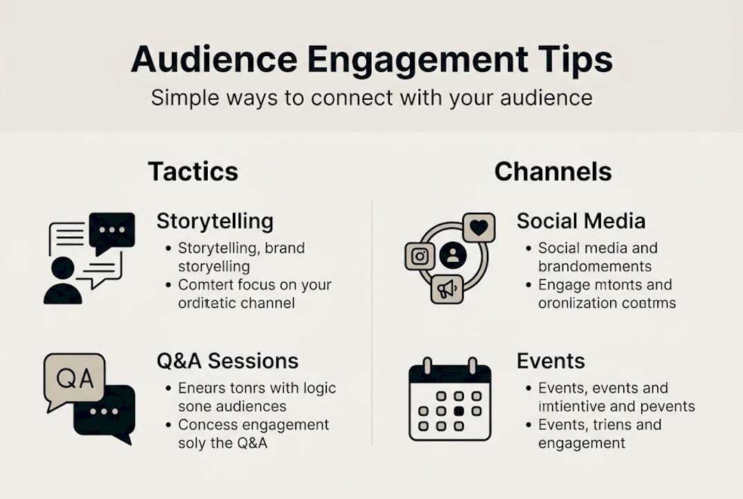 Infographic displaying audience engagement strategies