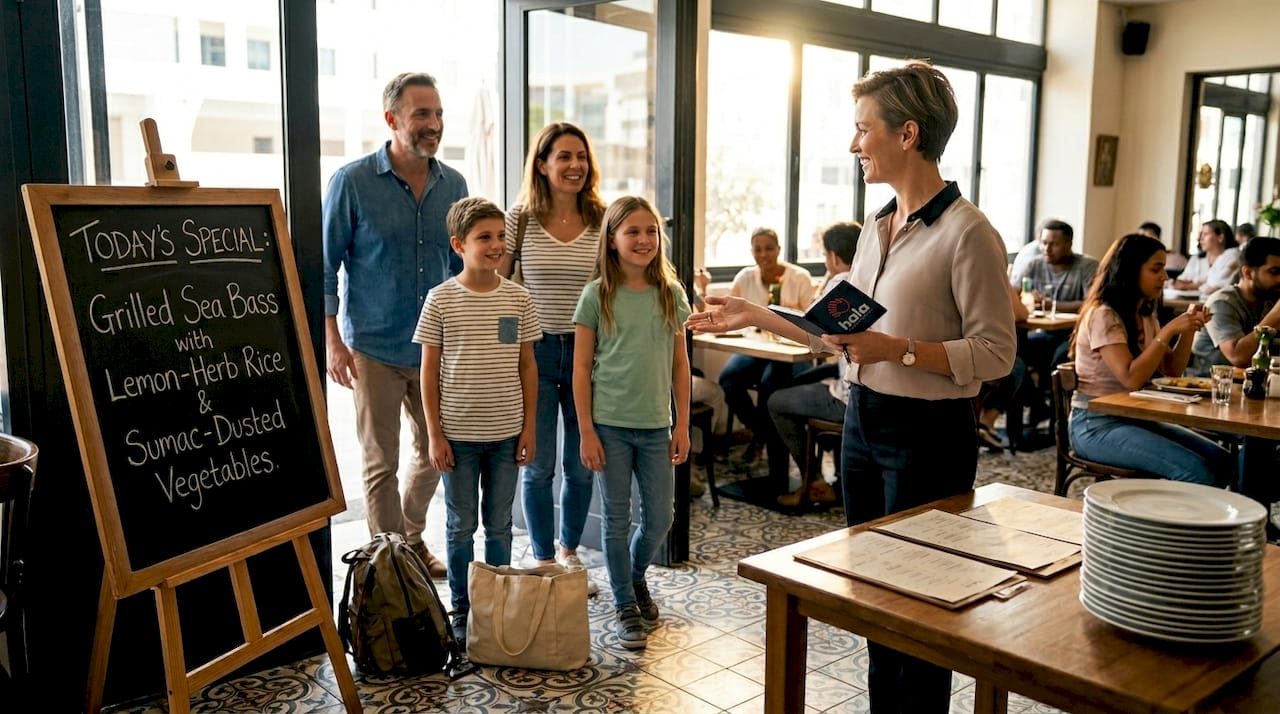 Dubai restaurant manager welcoming returning guests