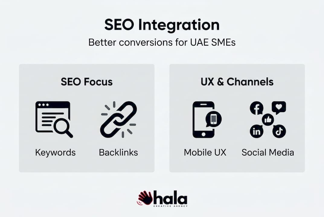 Infographic on SEO integration for UAE SMEs