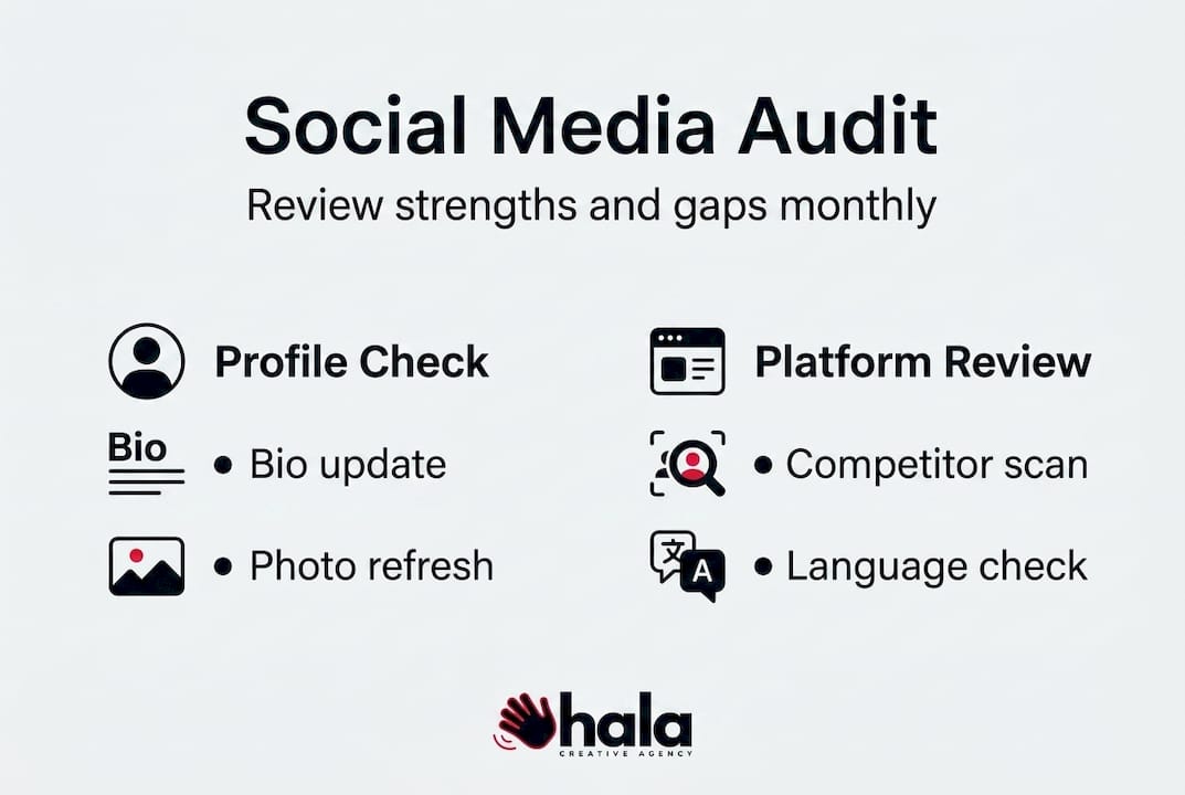 Infographic for Dubai social media audit steps