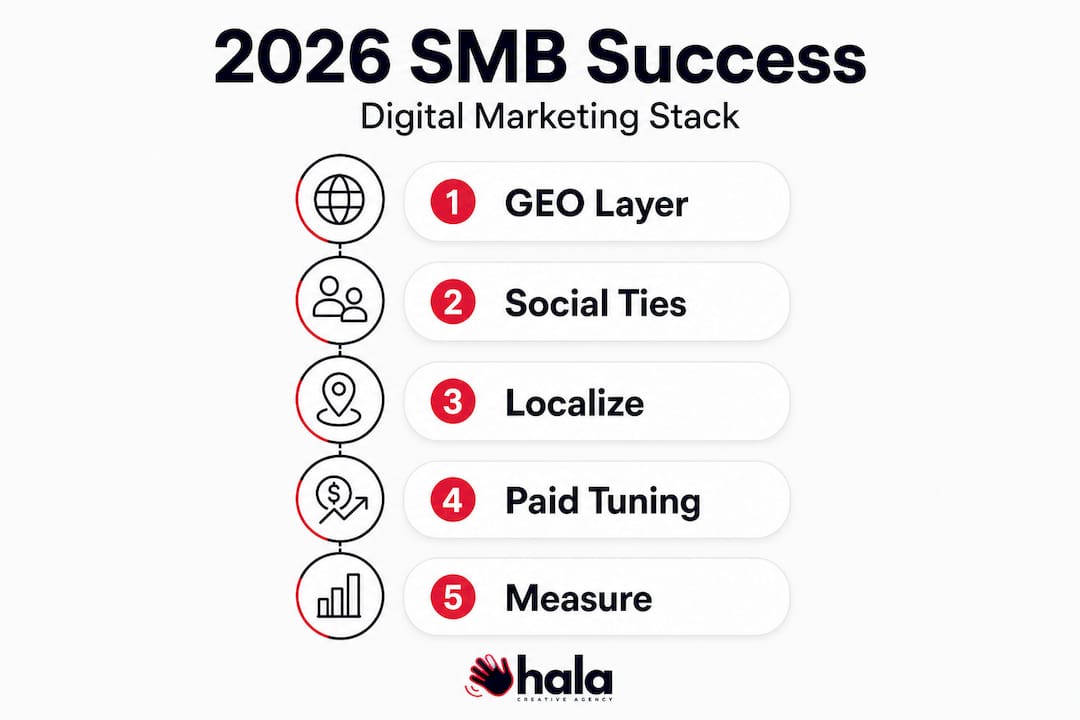 Infographic detailing UAE SMB digital marketing process