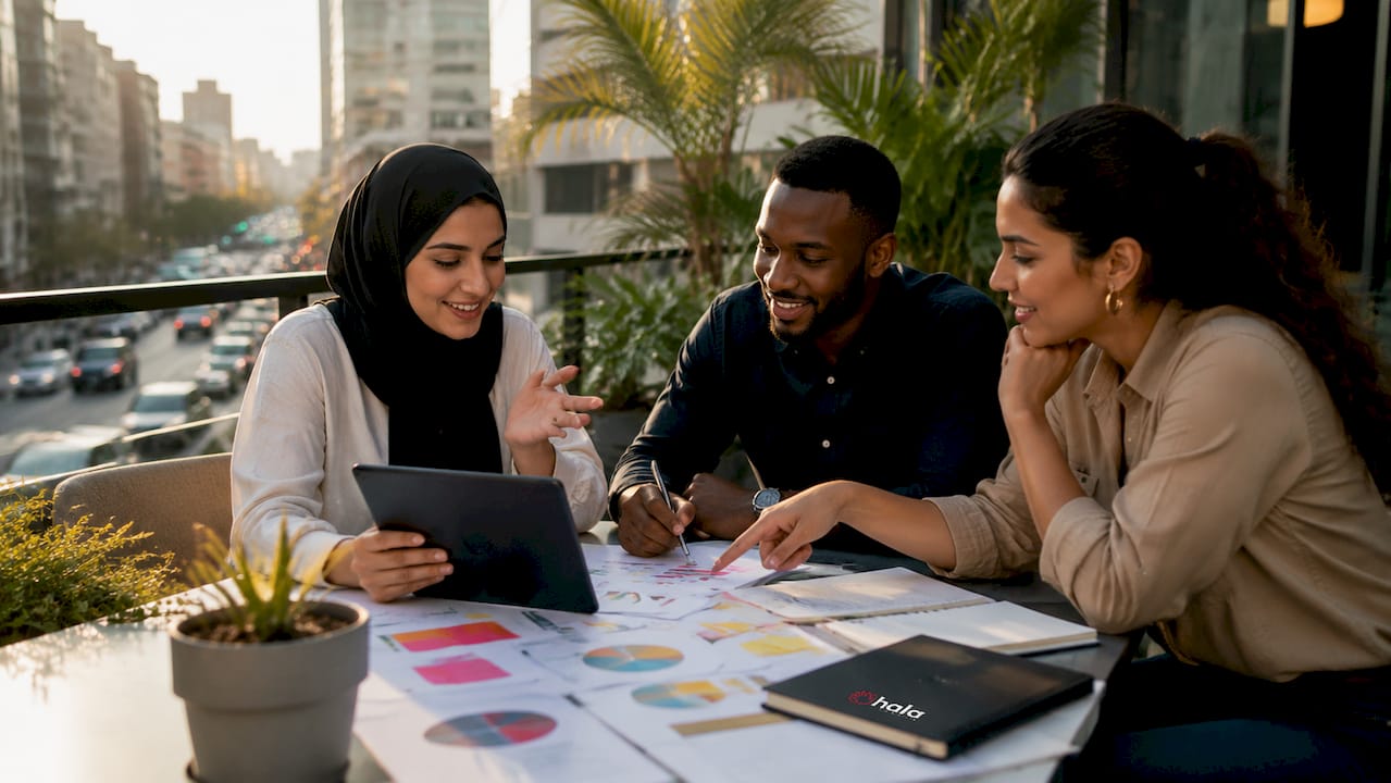 Colleagues working on programmatic ads strategy