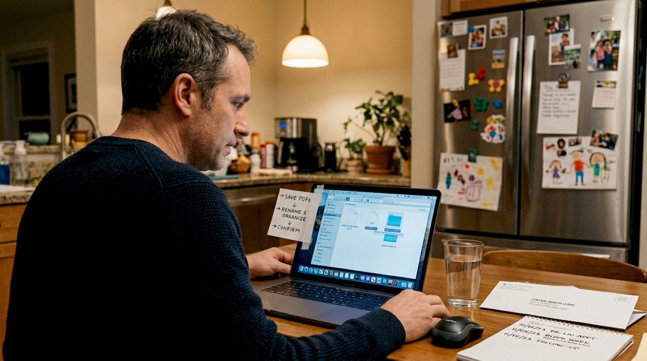 Organizing digital medical records at table
