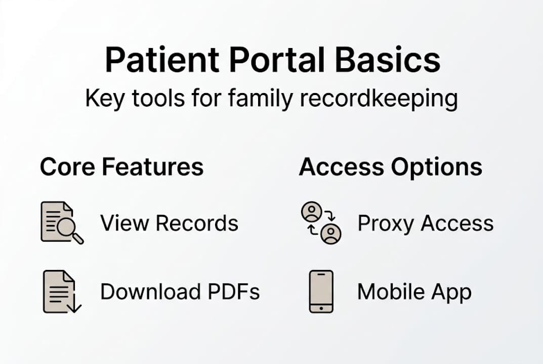 Infographic summarizing patient portal basics