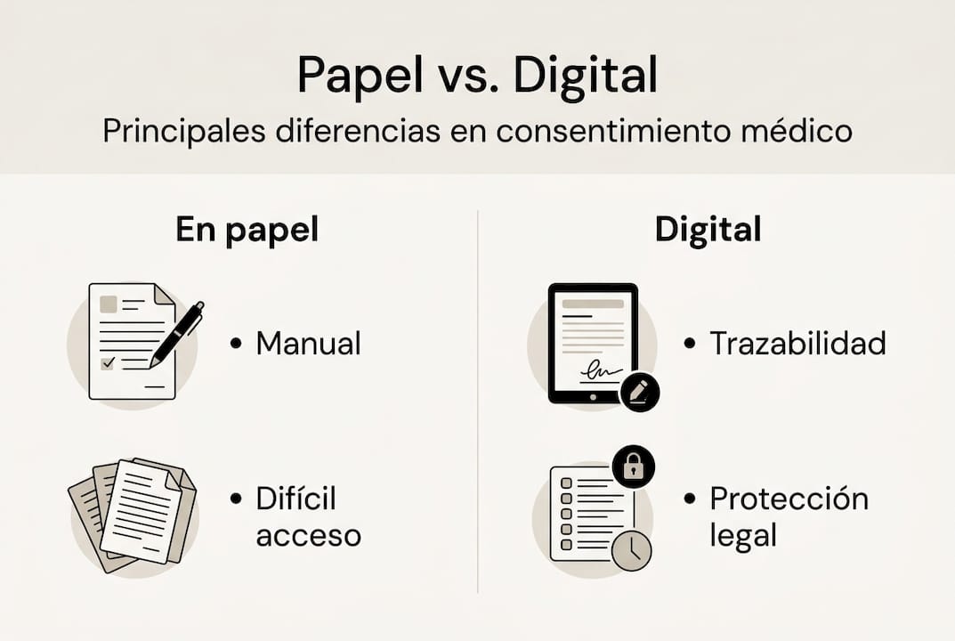 Infografía: claves para entender las diferencias entre el consentimiento digital y el consentimiento en papel