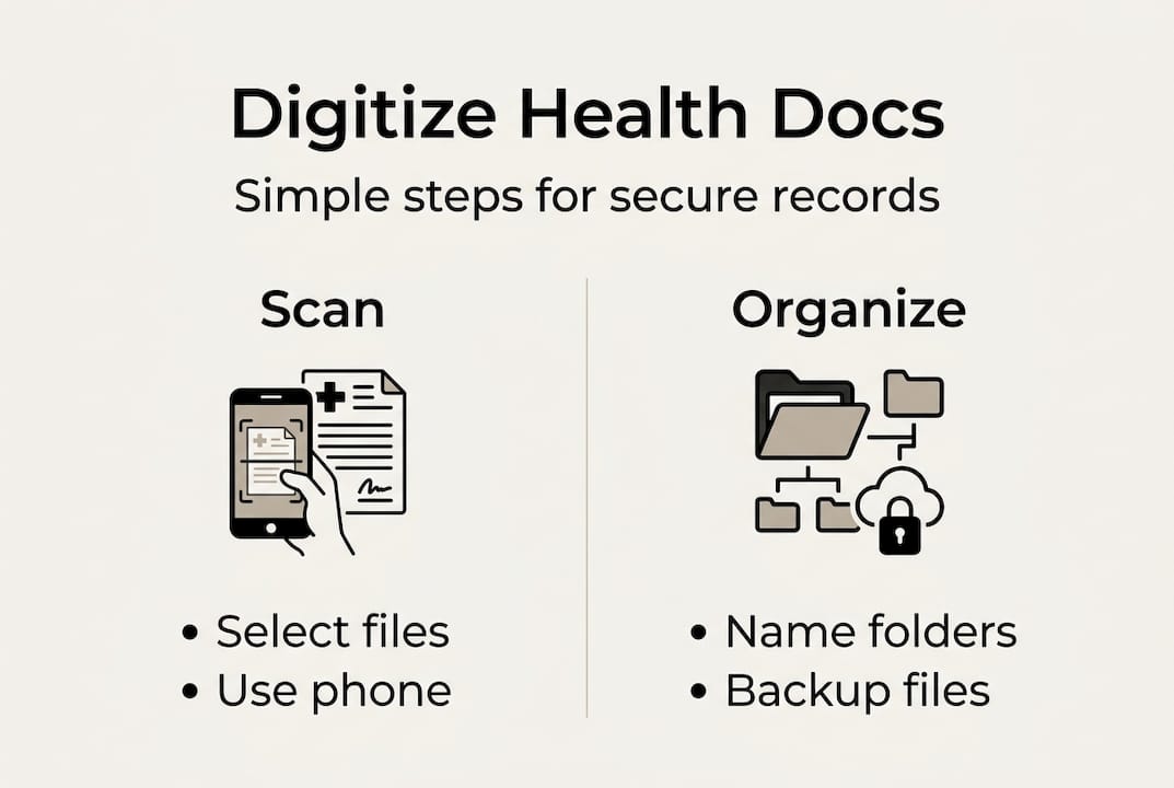 Infographic steps for scanning and organizing records
