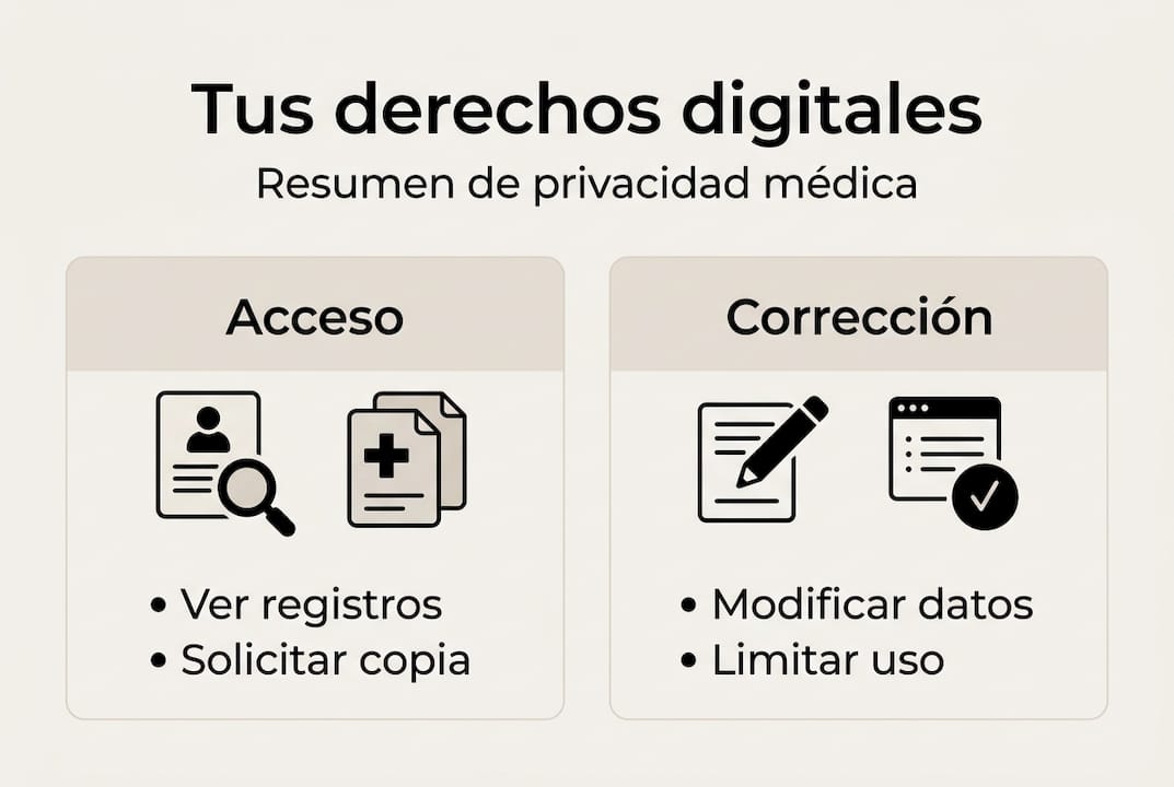 Infografía sobre los derechos fundamentales en la privacidad de la salud digital