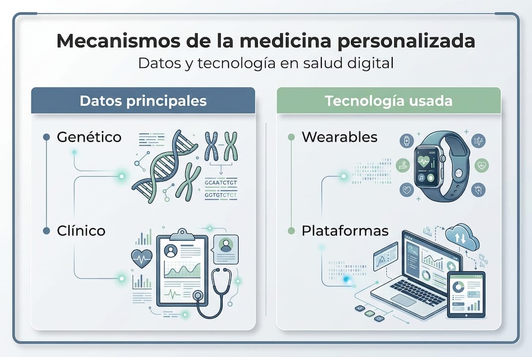 Infografía sobre cómo funciona la medicina personalizada digital