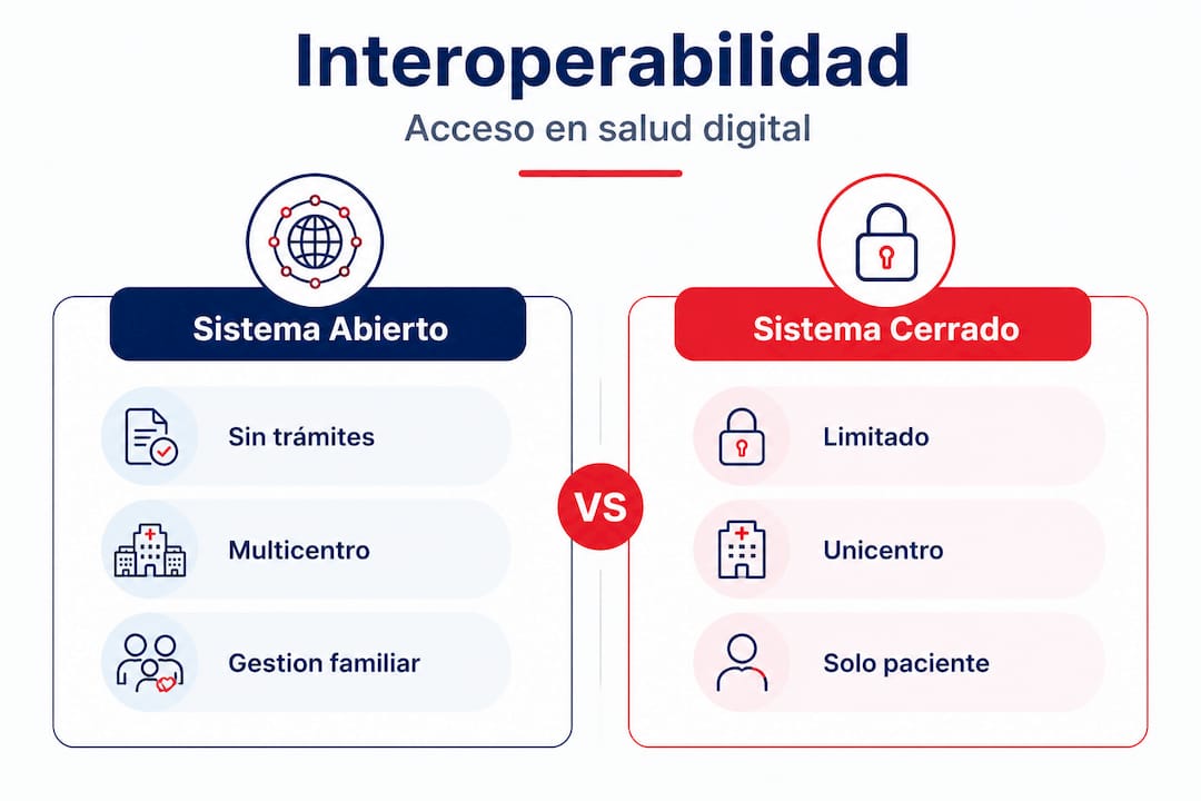 Infografía: comparación entre acceso abierto e interoperable frente a sistemas cerrados