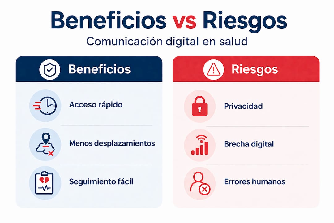 Infografía: ventajas y desafíos de la salud digital