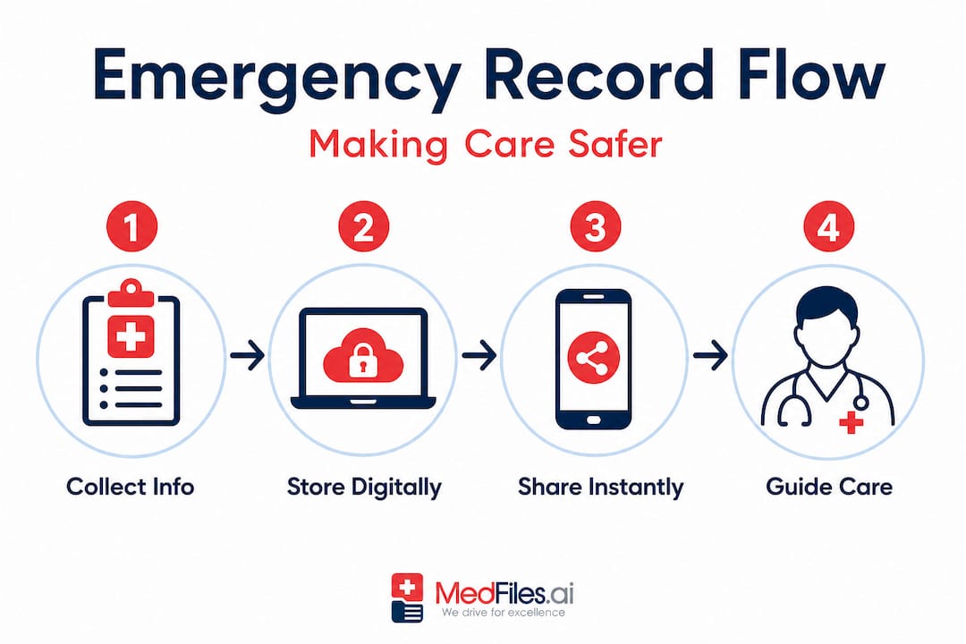 4 step emergency medical record infographic