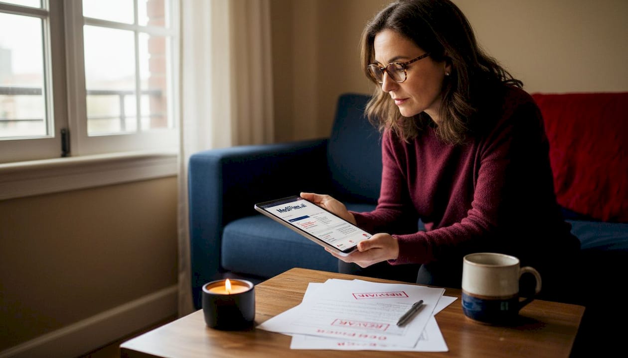 Mujer consultando información sobre salud en su tablet
