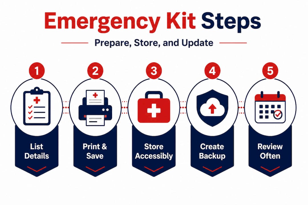 Infographic of emergency kit preparation steps