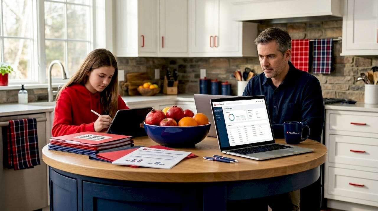 Family updating digital medical records together