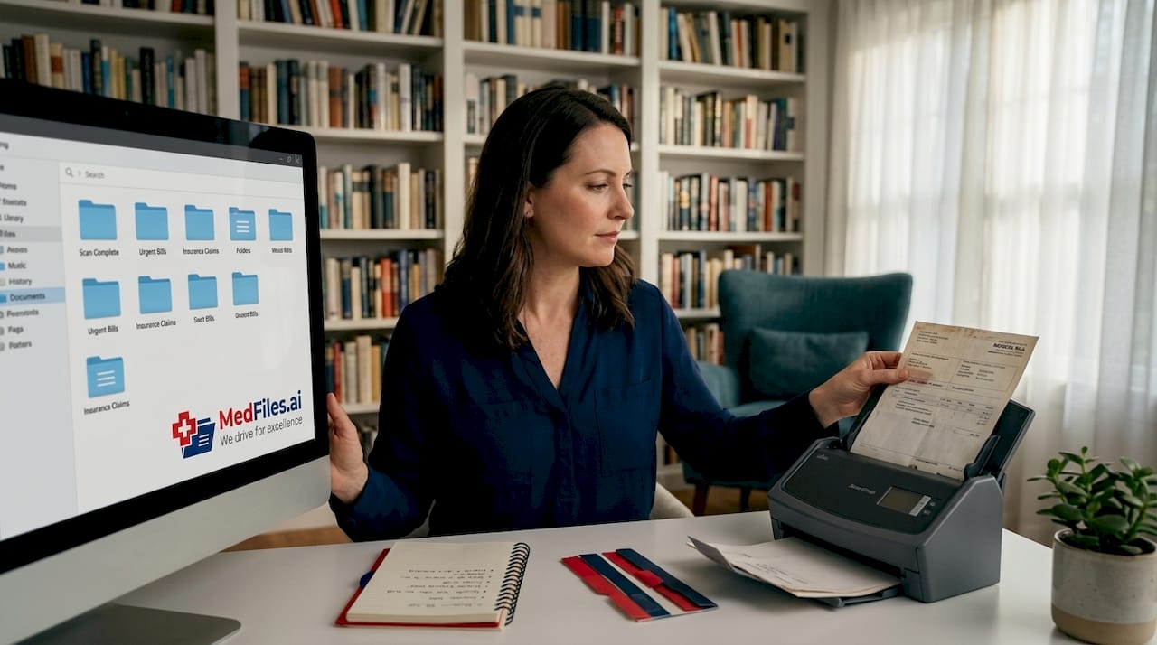 Parent digitizing and organizing medical records