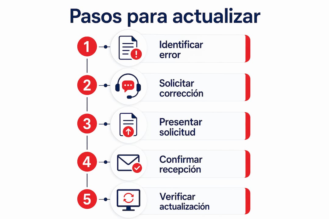 Guía visual para actualizar el historial médico paso a paso