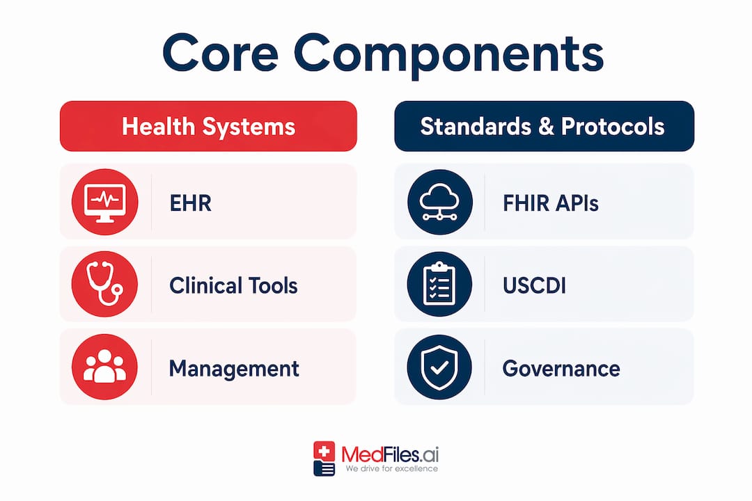 Infographic comparing digital health infrastructure layers