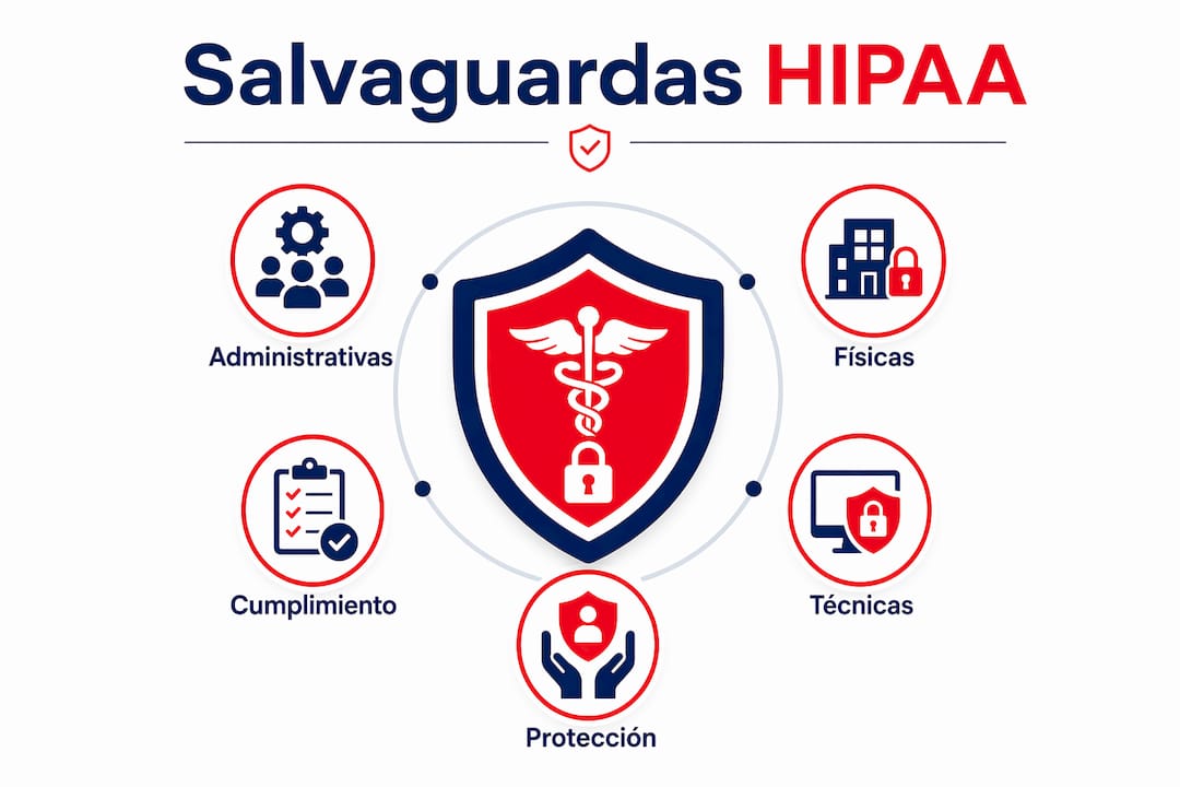 Infografía sobre los diferentes tipos de medidas de seguridad según la normativa HIPAA