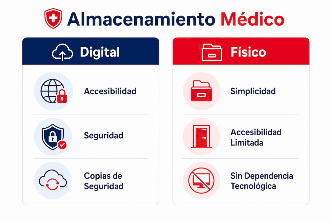 Infografía: diferencias clave entre el almacenamiento digital y el almacenamiento físico