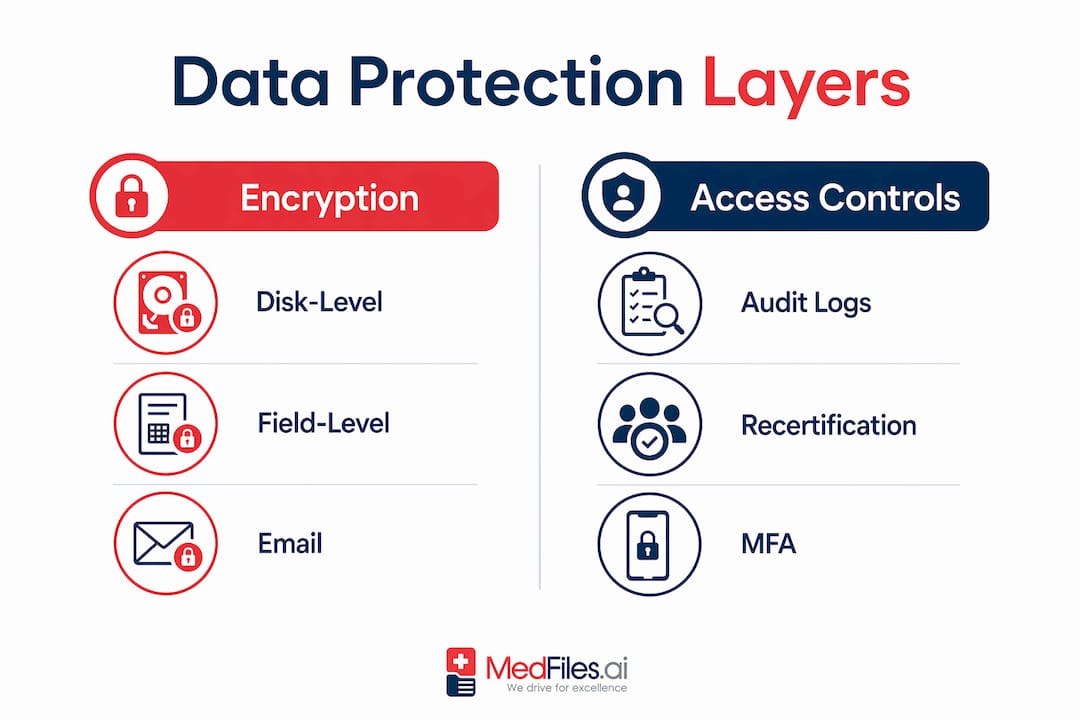 Infographic showing patient data protection methods by category