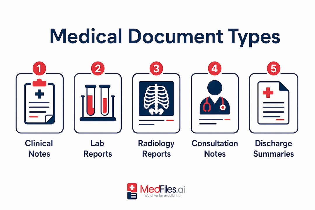 Infographic displaying hierarchy of medical document types
