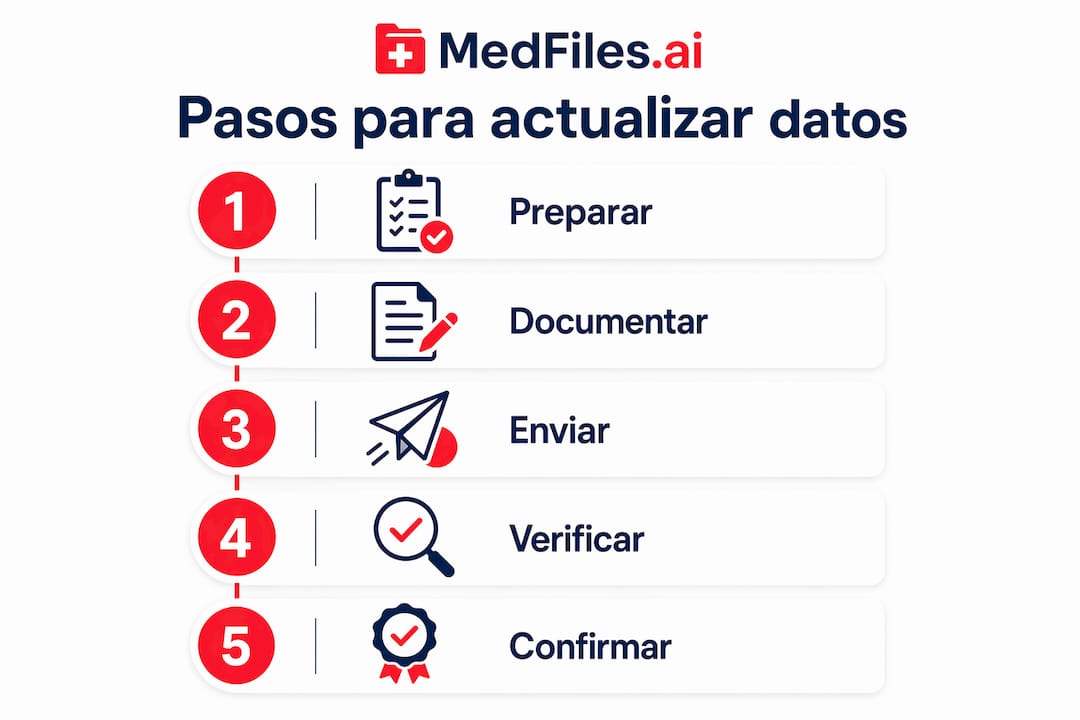 Guía visual para actualizar tu información médica paso a paso