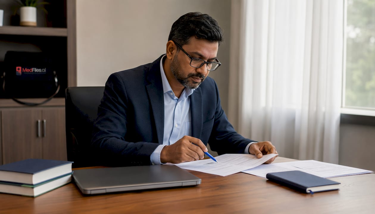 Doctor reviewing privacy policies and consent forms