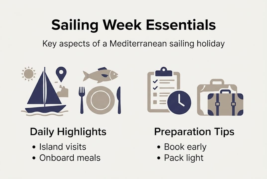 Infographic showing sailing week key points
