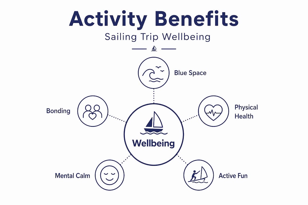 Infographic of core sailing activity benefits