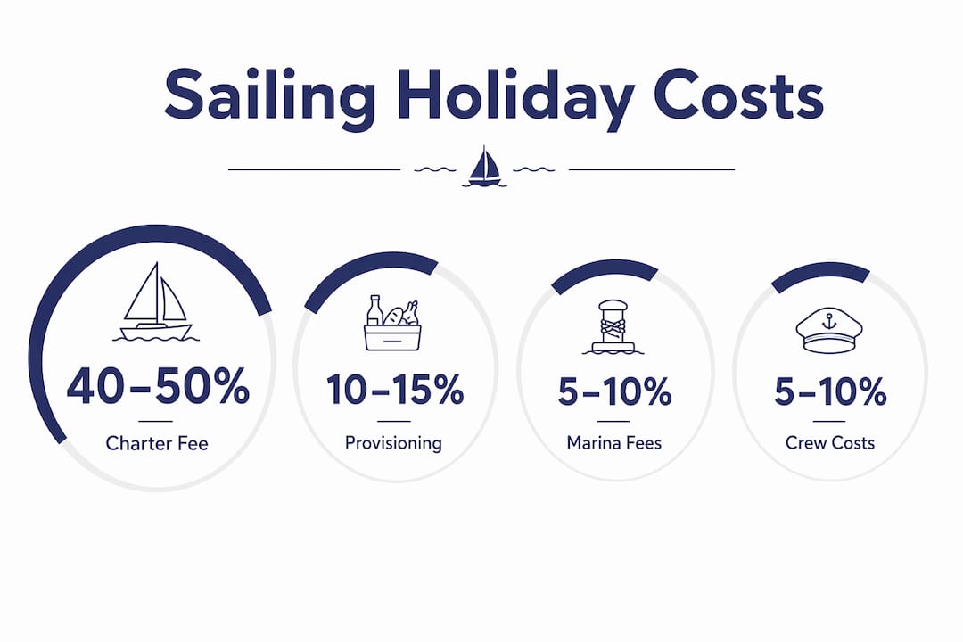 Infographic showing sailing holiday cost breakdown