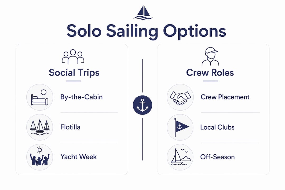 Infographic comparing solo sailing trip options