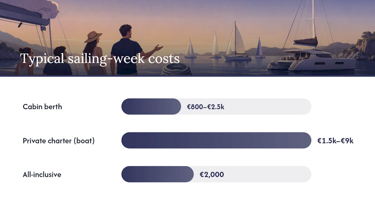 Cost comparison of sailing week formats