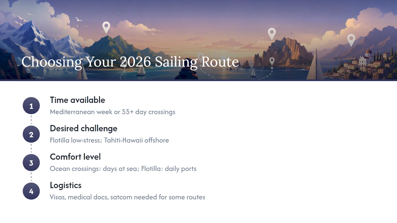 Diagram illustrating sailing route selection process