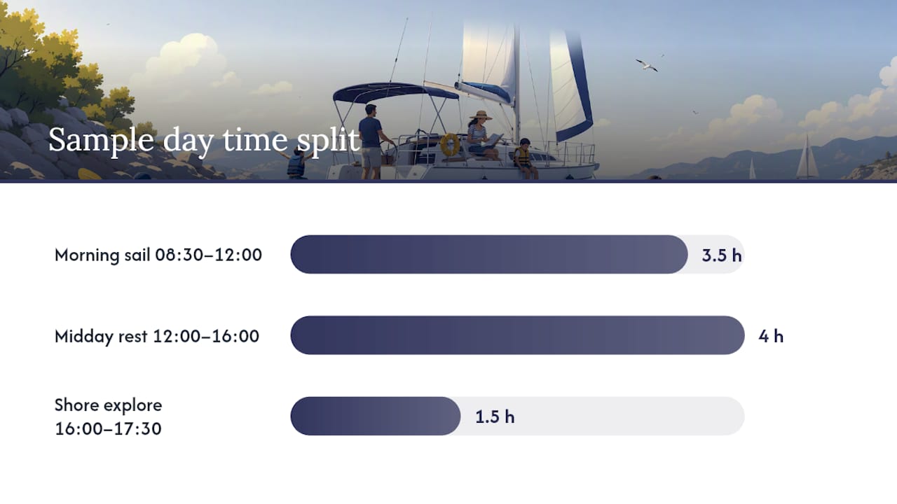 Sample daily family sailing itinerary timeline