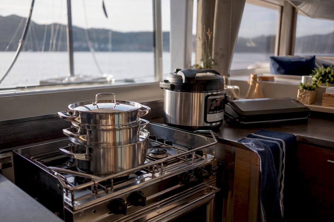 Catamaran galley essential cooking equipment