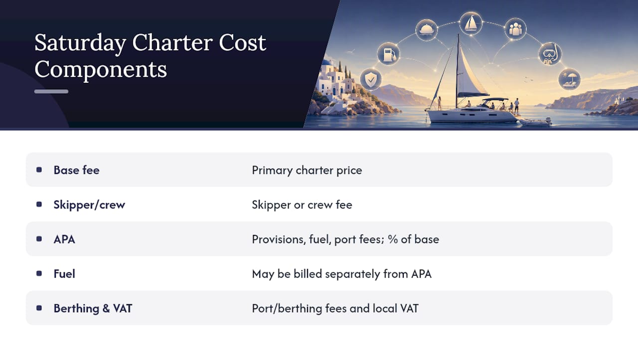 Charter cost components breakdown diagram