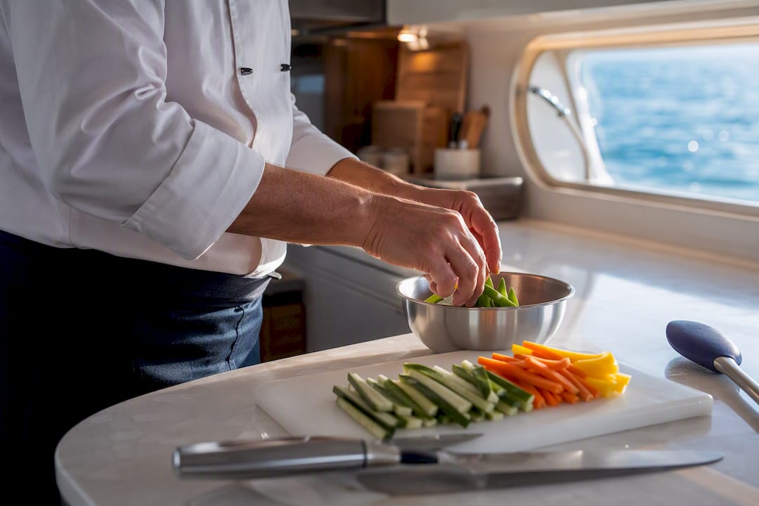 Chef preparing ingredients for special diet meal