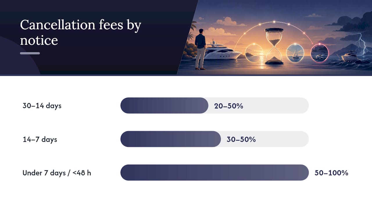 Understanding Charter Cancellation Windows and Fees — overview diagram