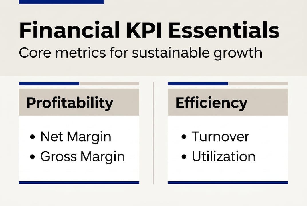 Infographic comparing key financial KPI categories