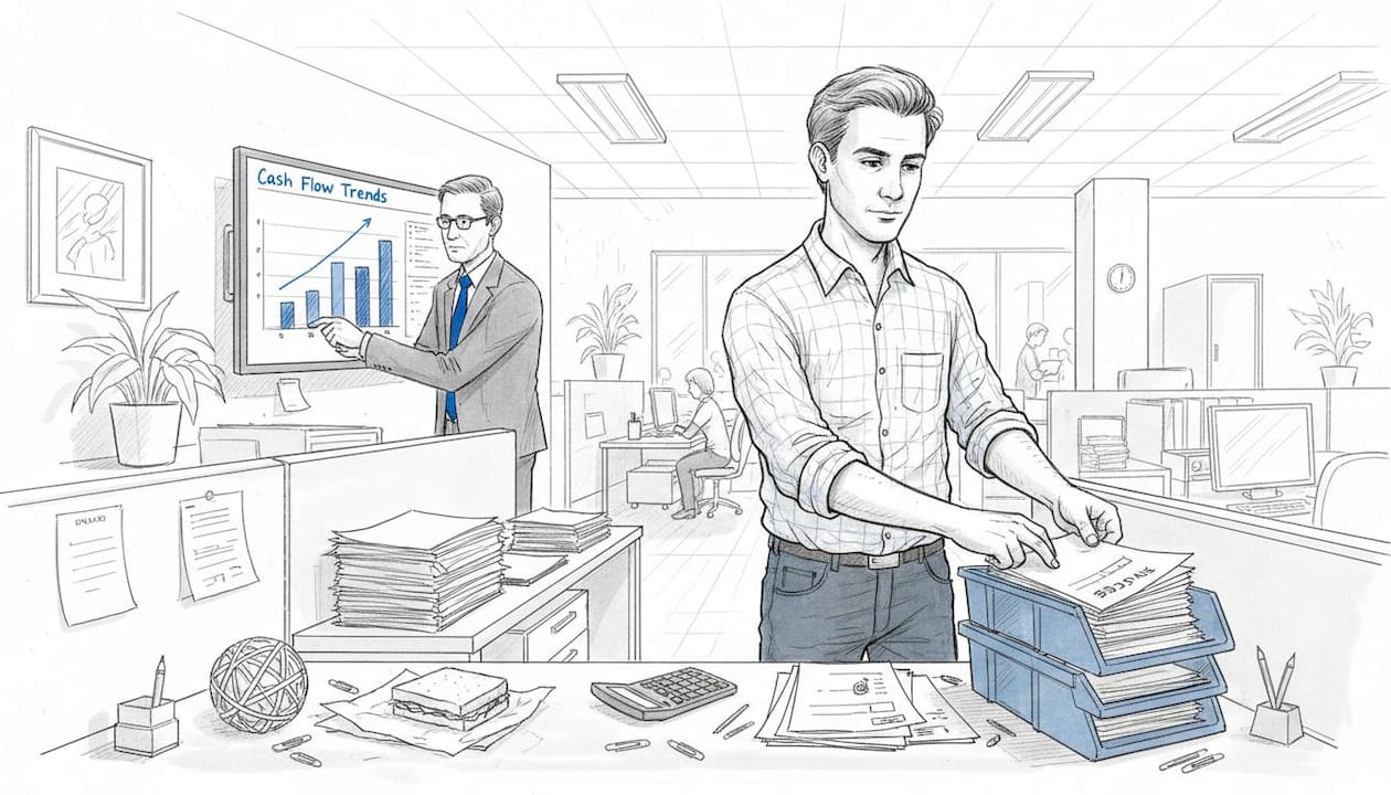 Bookkeeper and CFO working in shared office
