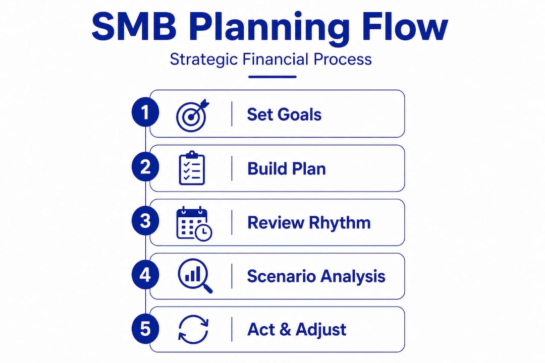 Infographic of strategic financial planning steps