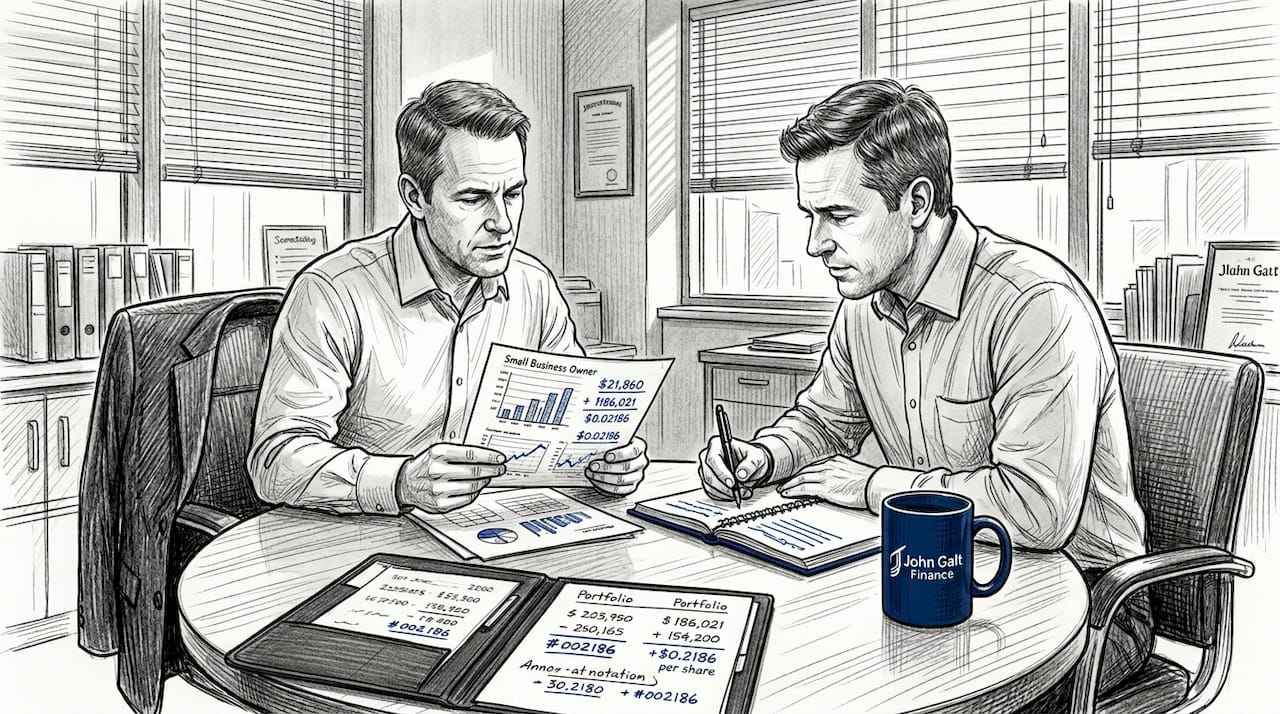 Business owner and CFO discuss financial reports