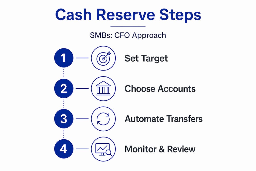 Infographic showing cash reserve management steps