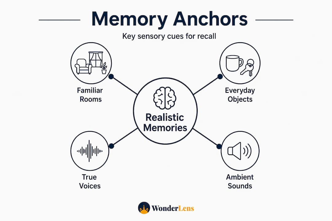 Infographic showing memory anchors for recall