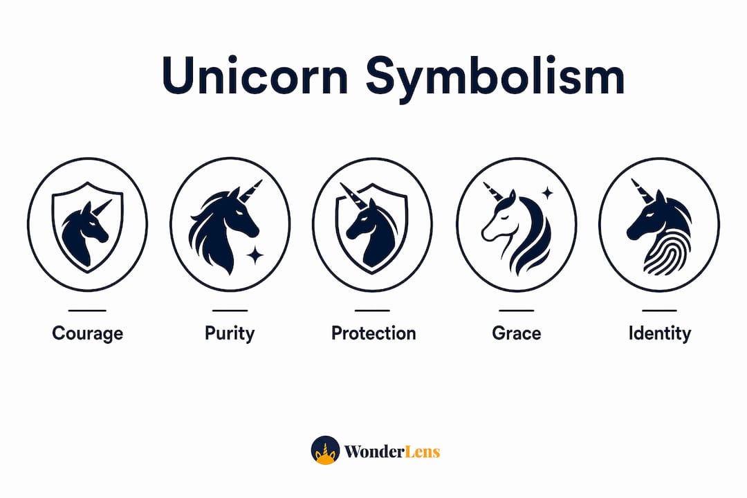 Infographic showing hierarchy of unicorn symbolism in families